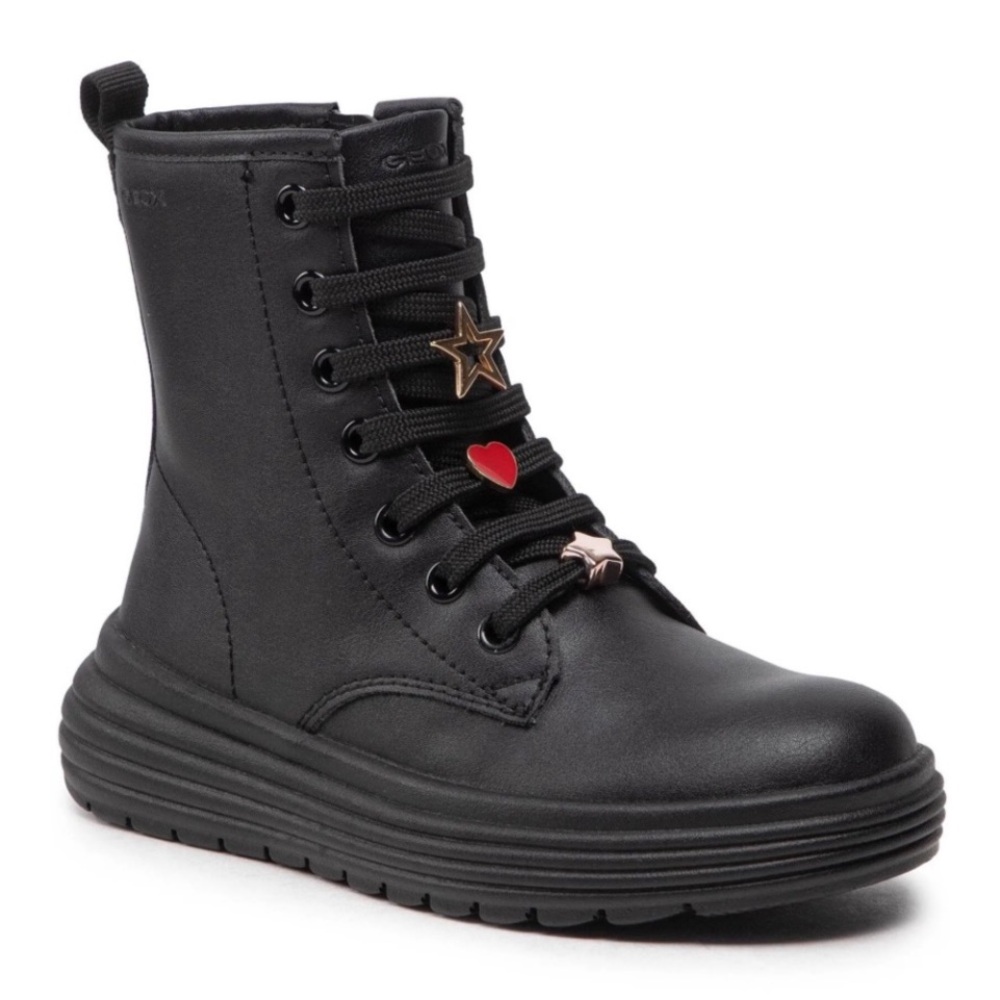 GEOX Phaolae Respira ankle boots biker combat size 36/6 worn once black girls